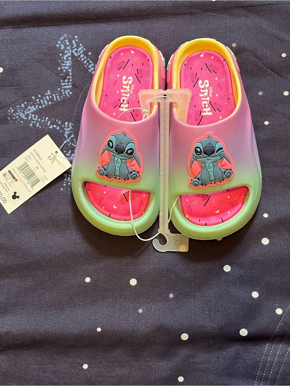 Little Kids Sz 13 Stitch gradient slide sandals